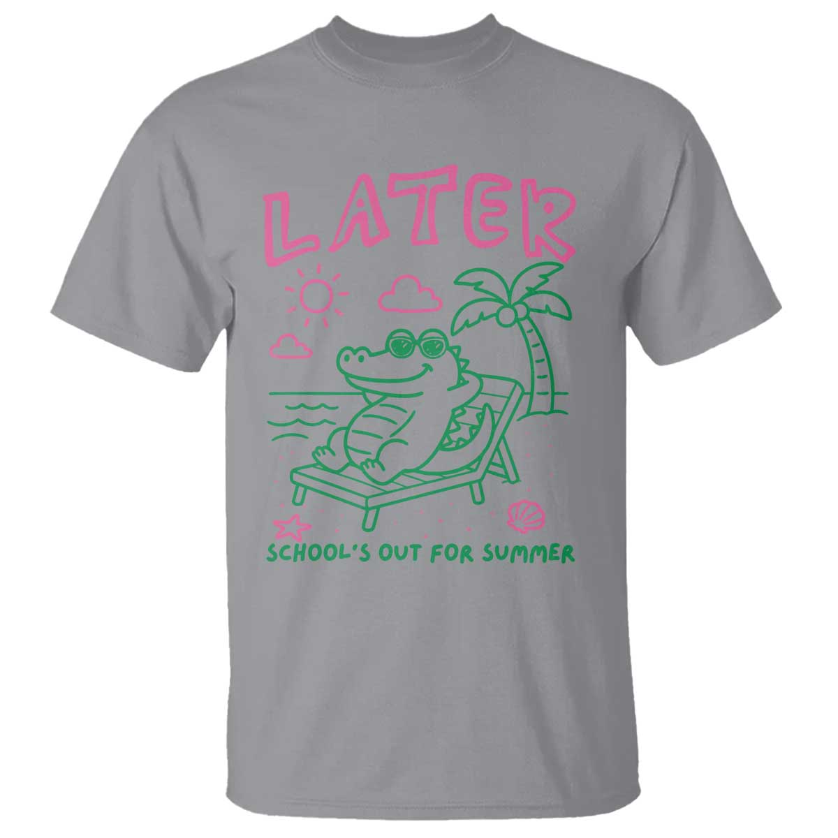 Later Gator School's Out for Summer T Shirt Funny Last Day of School TS11 Sport Gray Print Your Wear