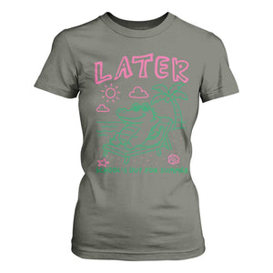 Later Gator School's Out for Summer T Shirt For Women Funny Last Day of School TS11 Military Green Print Your Wear