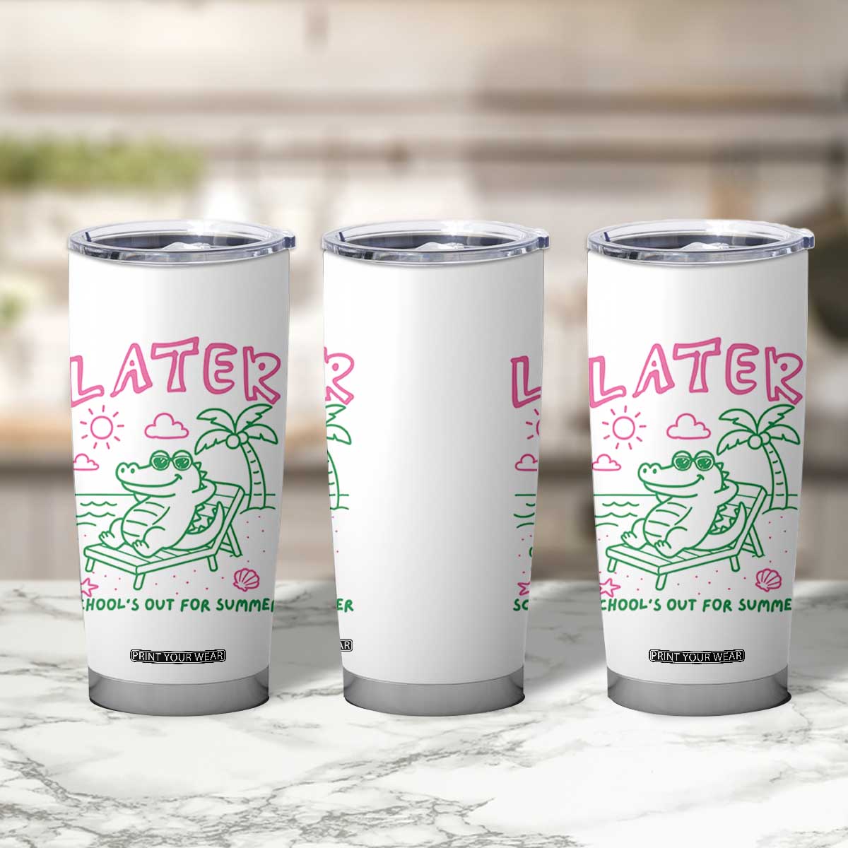 Later Gator School's Out for Summer Tumbler Cup Funny Last Day of School TS11 Print Your Wear