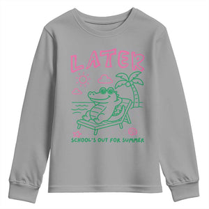 Later Gator School's Out for Summer Youth Sweatshirt Funny Last Day of School TS11 Sport Gray Print Your Wear