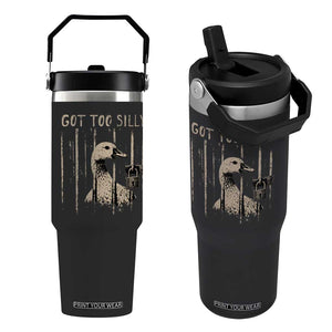 Got Too Silly Flip Straw Tumbler Funny Goose Jailbird Prison TS11 One Size: 30 oz Black Print Your Wear