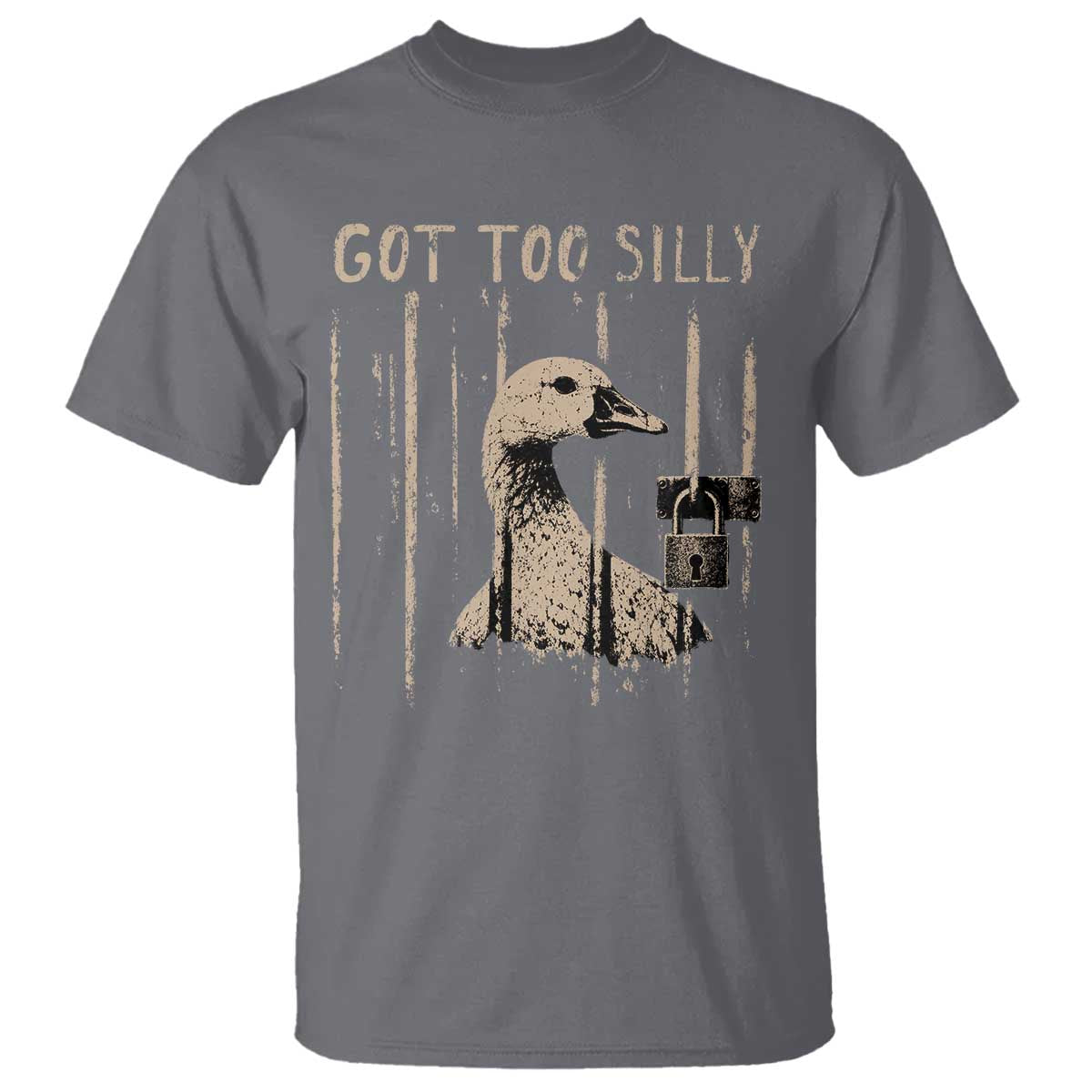 Got Too Silly T Shirt Funny Goose Jailbird Prison TS11 Charcoal Print Your Wear
