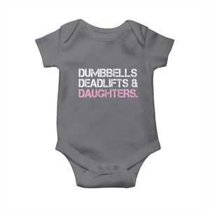 Dumbbells Deadlifts And Daughters Baby Onesie Funny Gym Girl Dad