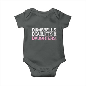 Dumbbells Deadlifts And Daughters Baby Onesie Funny Gym Girl Dad