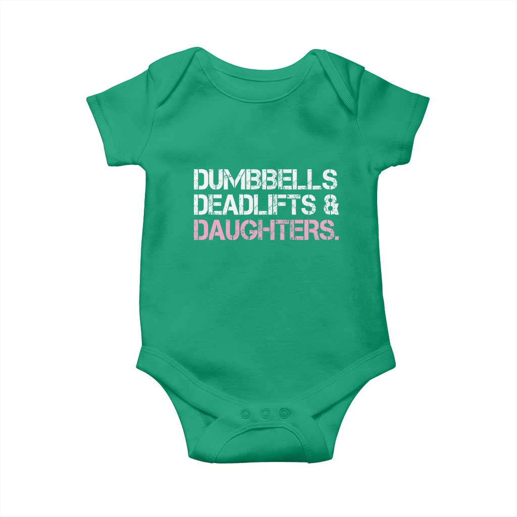 Dumbbells Deadlifts And Daughters Baby Onesie Funny Gym Girl Dad