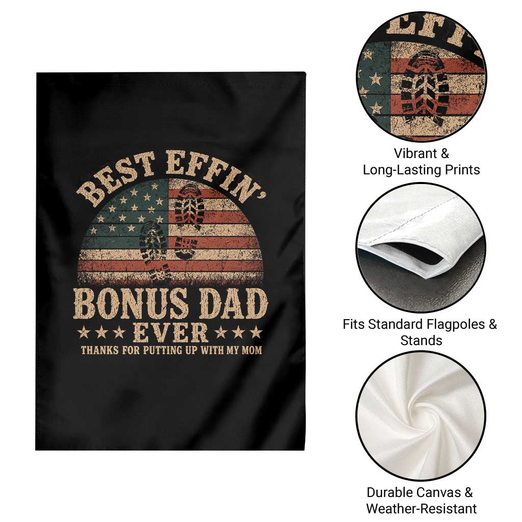 Best Effin Bonus Dad Ever Garden Flag Step Dad American Flag Father's Day Gifts TS11 Print Your Wear