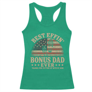Best Effin Bonus Dad Ever Racerback Tank Top Step Dad American Flag Father's Day Gifts TS11 Irish Green Print Your Wear