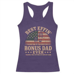 Best Effin Bonus Dad Ever Racerback Tank Top Step Dad American Flag Father's Day Gifts TS11 Purple Print Your Wear