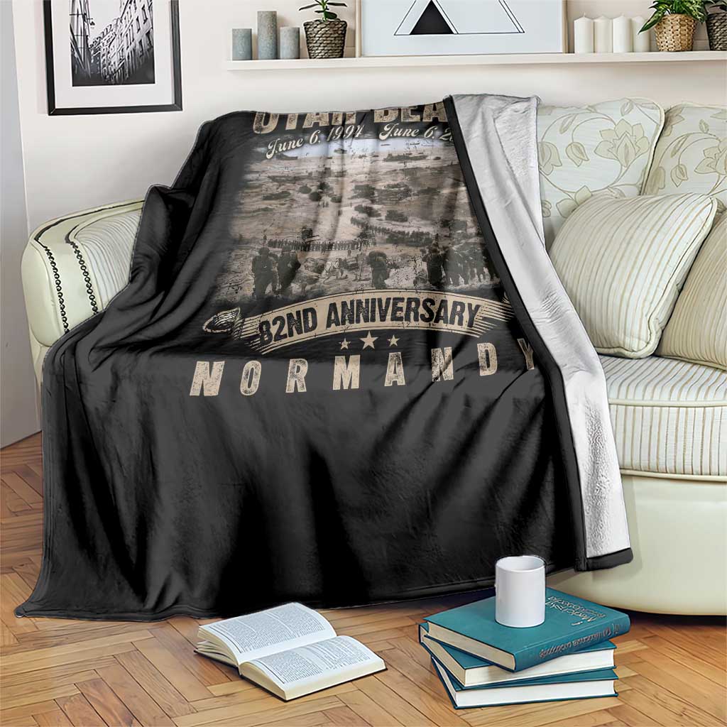 Utah Beach D Day Throw Blanket 82nd Anniversary Honor History Normandy WWII TS11 Print Your Wear