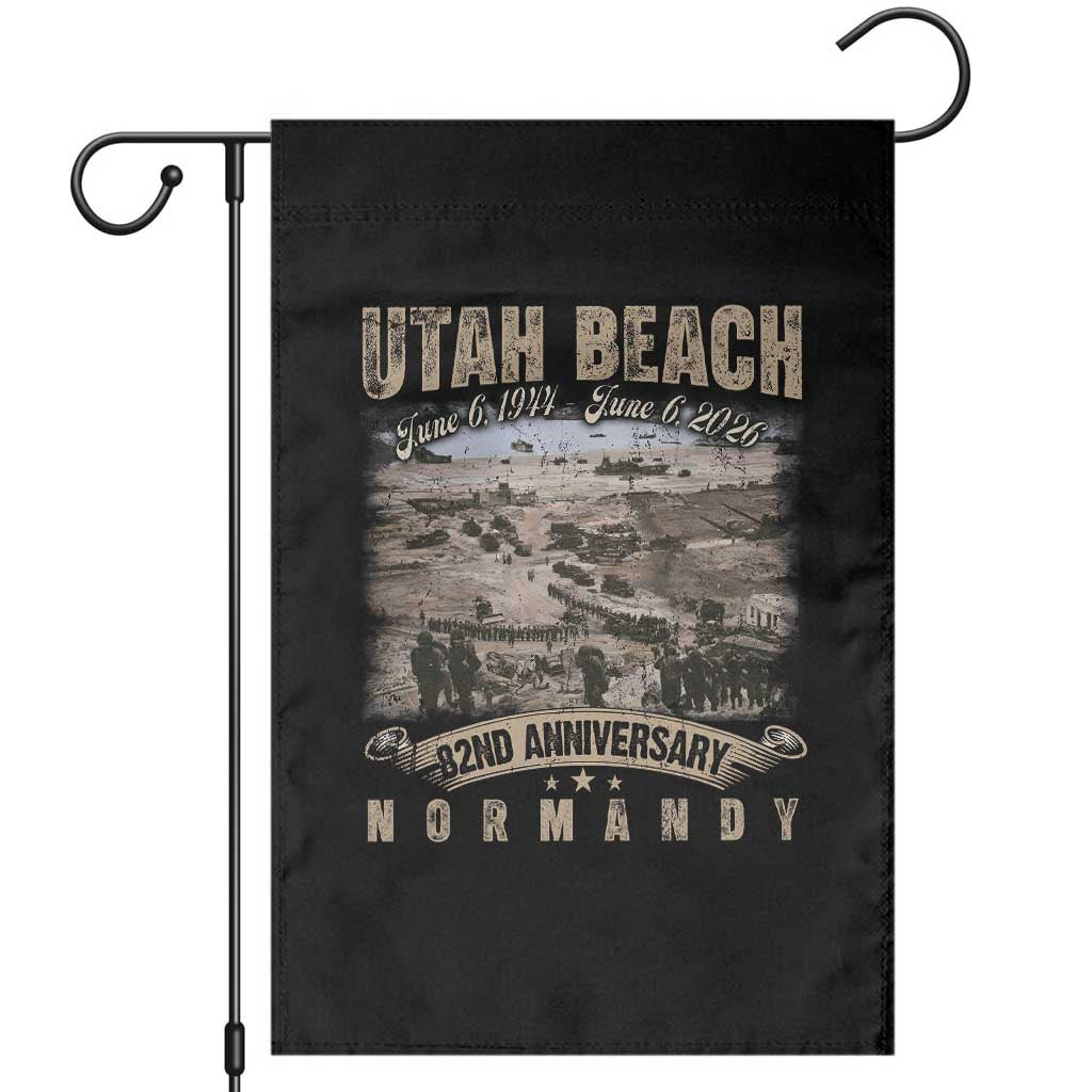 Utah Beach D Day Garden Flag 82nd Anniversary Honor History Normandy WWII TS11 Black Print Your Wear