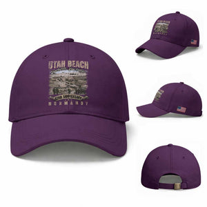 Utah Beach D Day Baseball Cap 82nd Anniversary Honor History Normandy WWII TS11 Baseball Cap Universal Fit Purple Print Your Wear