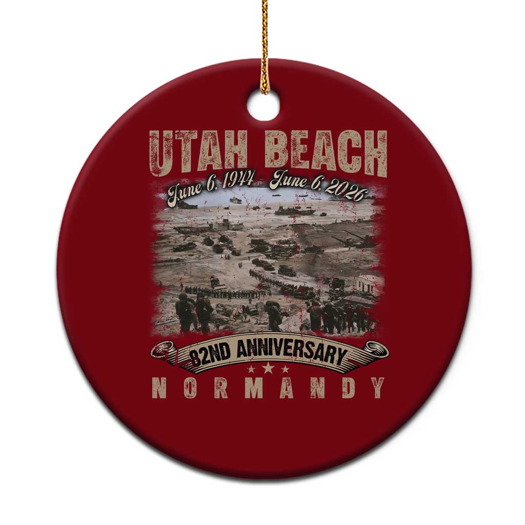 Utah Beach D Day Ceramic Ornament 82nd Anniversary Honor History Normandy WWII TS11 1pc Red Print Your Wear