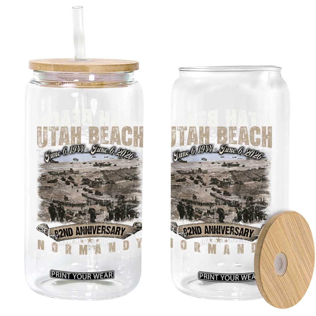 Utah Beach D Day Glass Can 82nd Anniversary Honor History Normandy WWII TS11 Print Your Wear