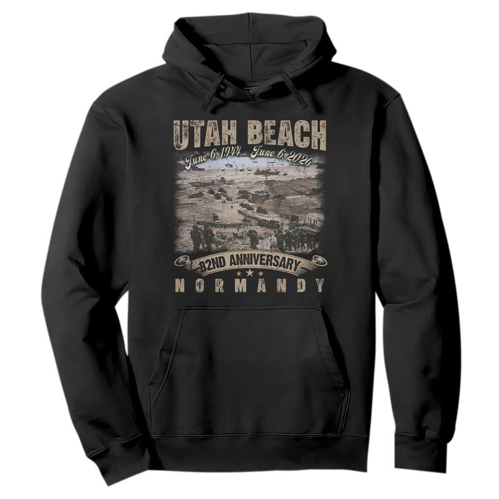 Utah Beach D Day Hoodie 82nd Anniversary Honor History Normandy WWII TS11 Black Print Your Wear