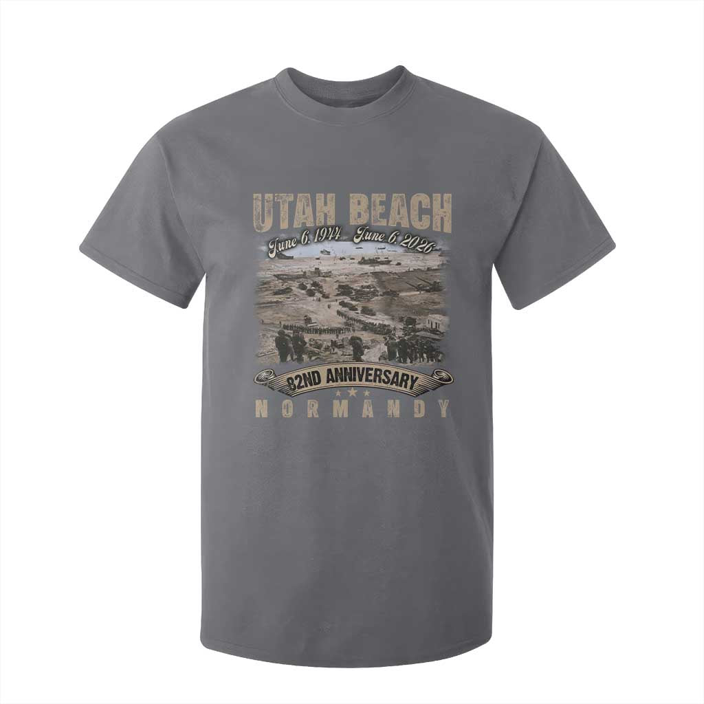 Utah Beach D Day T Shirt For Kid 82nd Anniversary Honor History Normandy WWII TS11 Charcoal Print Your Wear