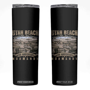 Utah Beach D Day Skinny Tumbler 82nd Anniversary Honor History Normandy WWII TS11 Black Print Your Wear