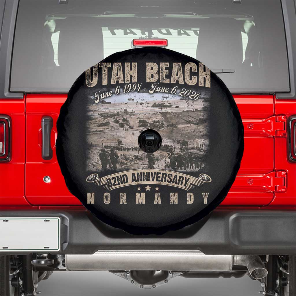 Utah Beach D Day Spare Tire Cover 82nd Anniversary Honor History Normandy WWII TS11 Black Print Your Wear