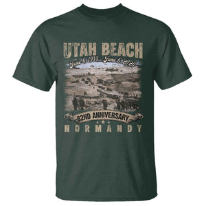 Utah Beach D Day T Shirt 82nd Anniversary Honor History Normandy WWII TS11 Dark Forest Green Print Your Wear