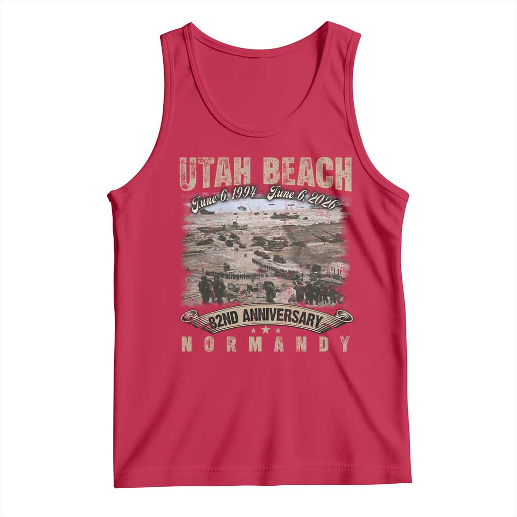 Utah Beach D Day Tank Top 82nd Anniversary Honor History Normandy WWII TS11 Red Print Your Wear