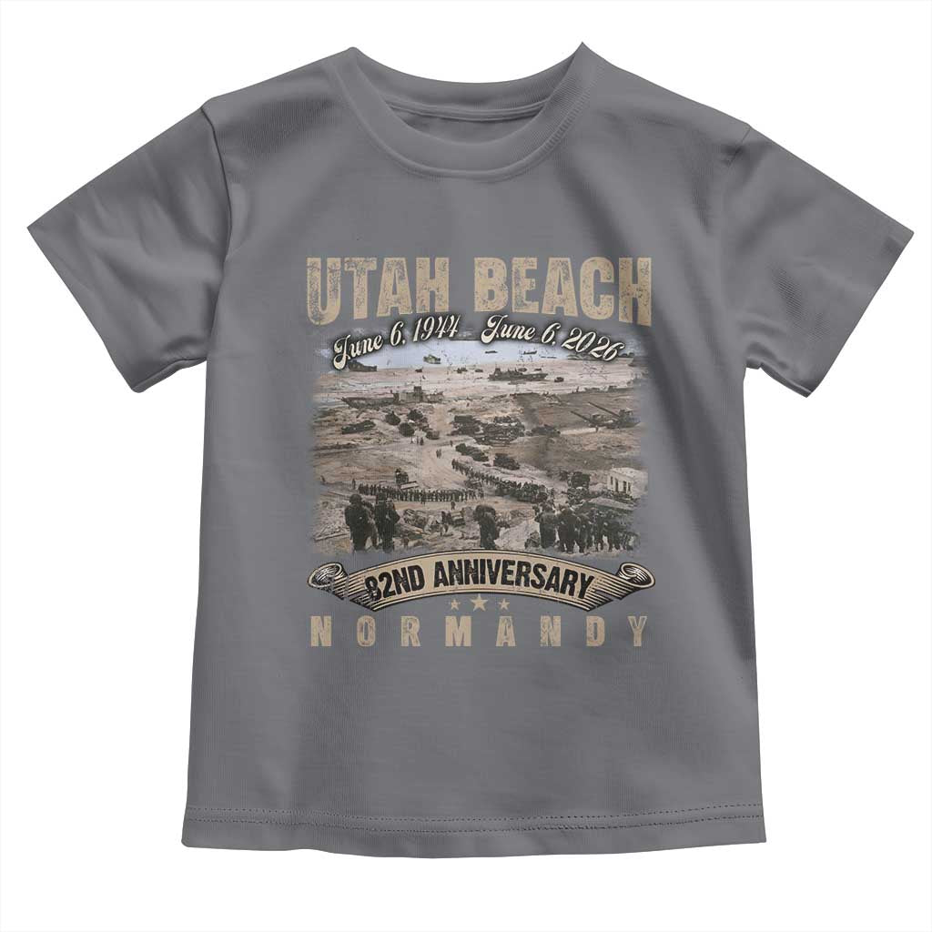 Utah Beach D Day Toddler T Shirt 82nd Anniversary Honor History Normandy WWII TS11 Charcoal Print Your Wear