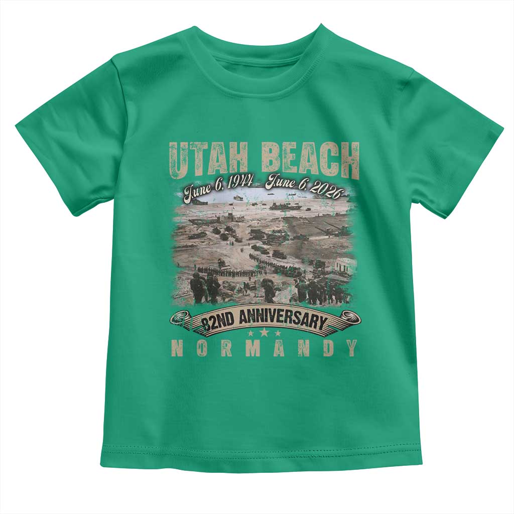 Utah Beach D Day Toddler T Shirt 82nd Anniversary Honor History Normandy WWII TS11 Irish Green Print Your Wear