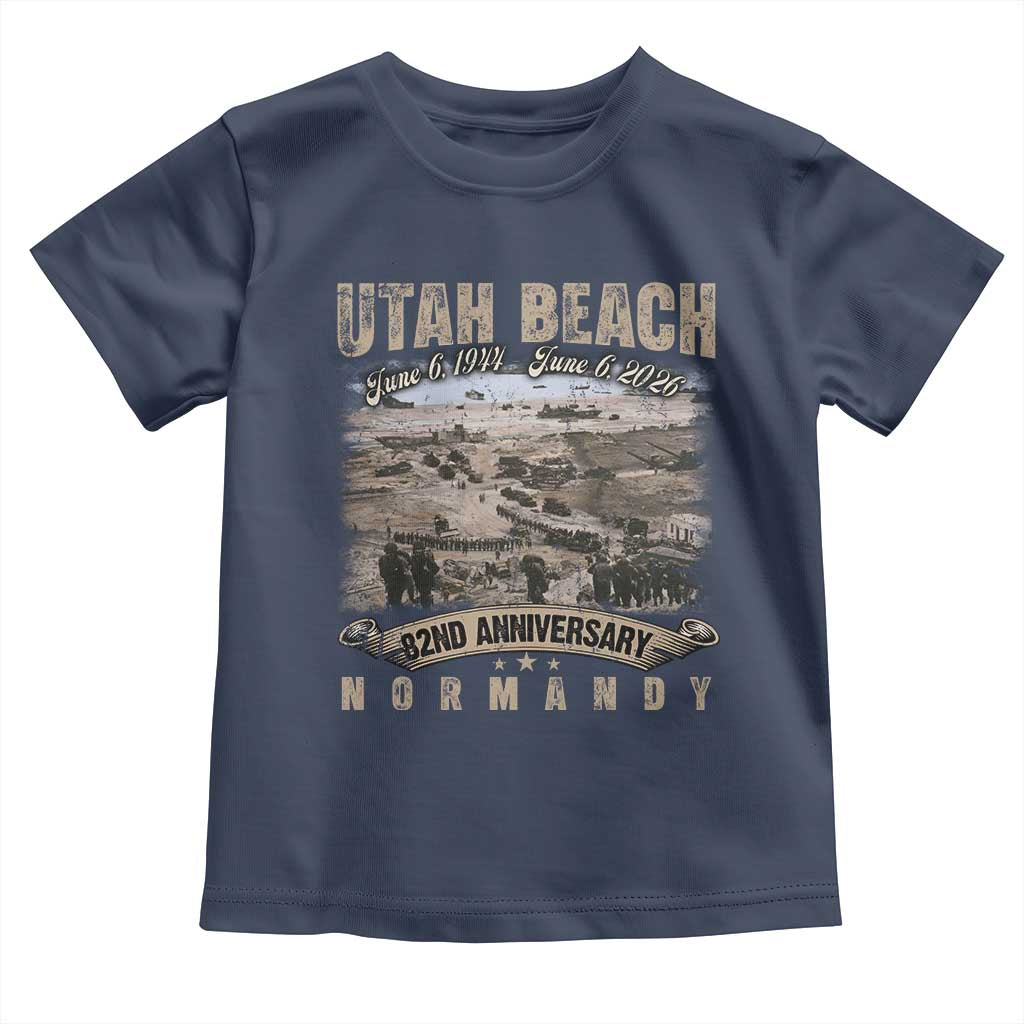Utah Beach D Day Toddler T Shirt 82nd Anniversary Honor History Normandy WWII TS11 Navy Print Your Wear