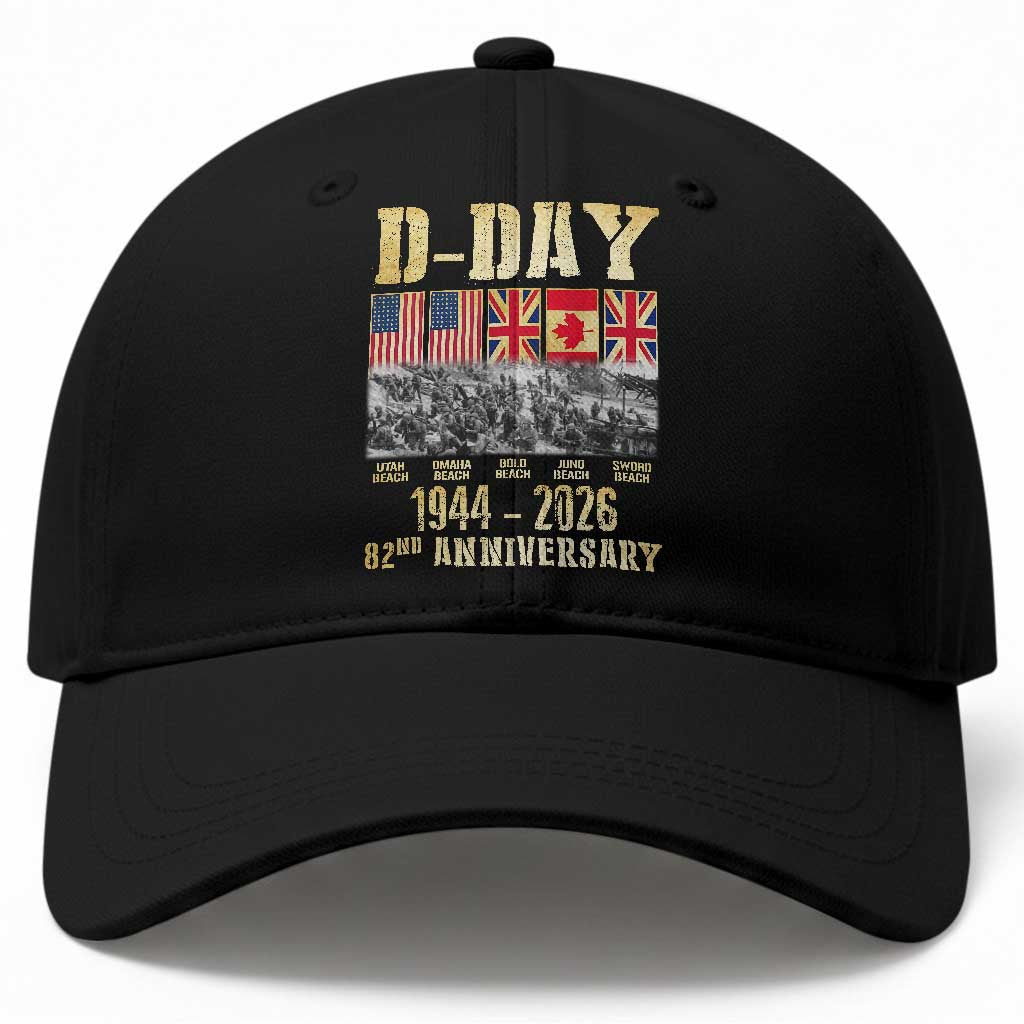D Day 82nd Anniversary Honor History Normandy WWII Baseball Cap TS11 Print Your Wear