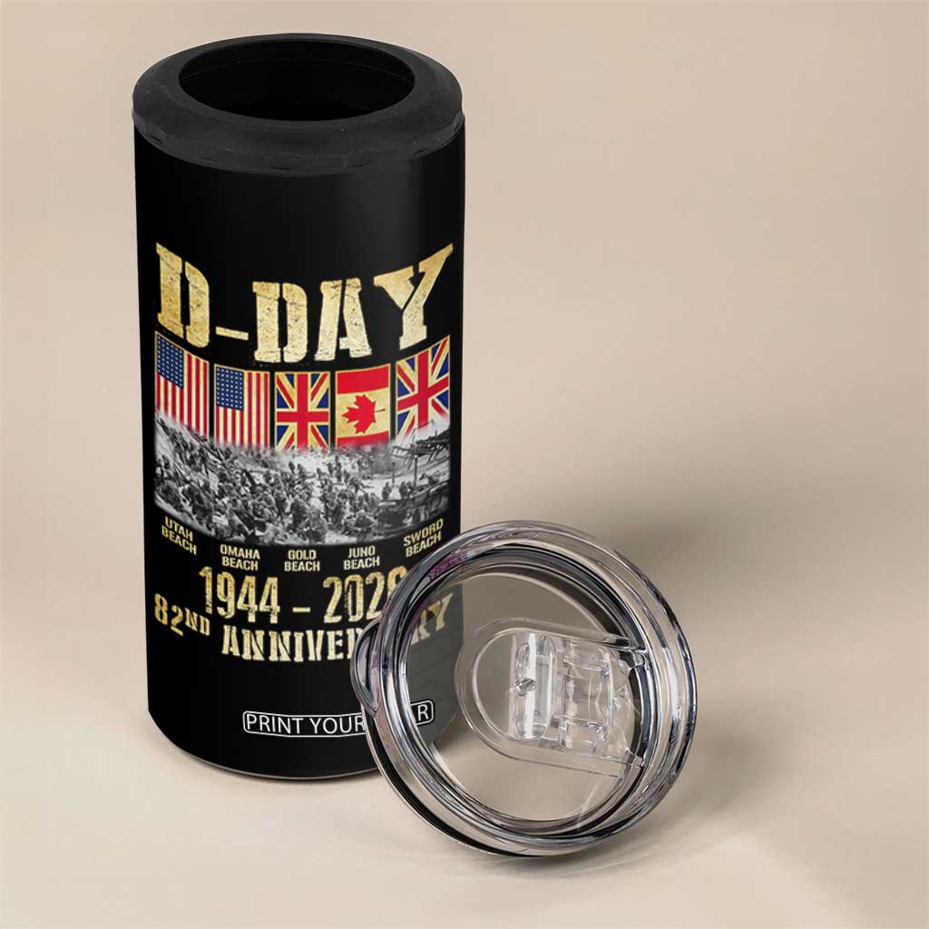 D Day 82nd Anniversary Honor History Normandy WWII 4 in 1 Can Cooler Tumbler TS11 Print Your Wear