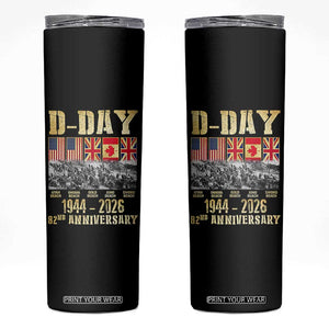 D Day 82nd Anniversary Honor History Normandy WWII Skinny Tumbler TS11 Black Print Your Wear