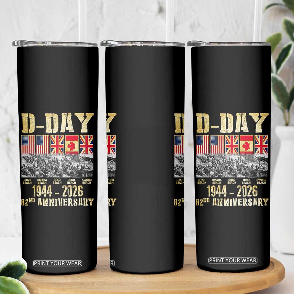D Day 82nd Anniversary Honor History Normandy WWII Skinny Tumbler TS11 Print Your Wear