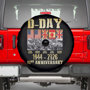 D Day 82nd Anniversary Honor History Normandy WWII Spare Tire Cover TS11 Black Print Your Wear