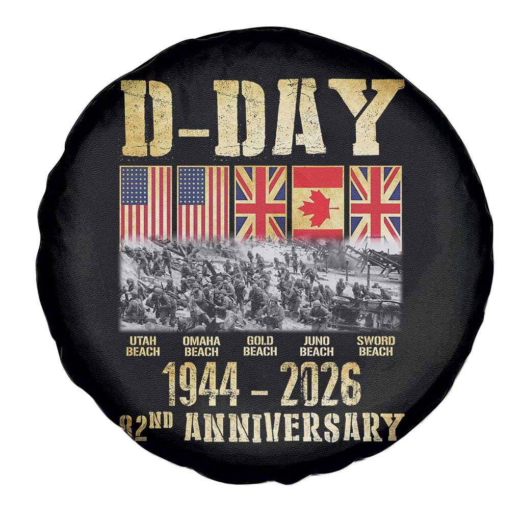 D Day 82nd Anniversary Honor History Normandy WWII Spare Tire Cover TS11 Print Your Wear
