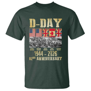 D Day 82nd Anniversary Honor History Normandy WWII T Shirt TS11 Dark Forest Green Print Your Wear