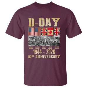 D Day 82nd Anniversary Honor History Normandy WWII T Shirt TS11 Maroon Print Your Wear