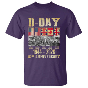 D Day 82nd Anniversary Honor History Normandy WWII T Shirt TS11 Purple Print Your Wear