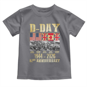 D Day 82nd Anniversary Honor History Normandy WWII Toddler T Shirt TS11 Charcoal Print Your Wear
