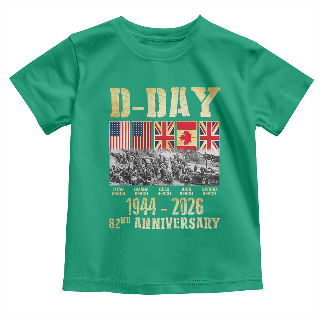 D Day 82nd Anniversary Honor History Normandy WWII Toddler T Shirt TS11 Irish Green Print Your Wear