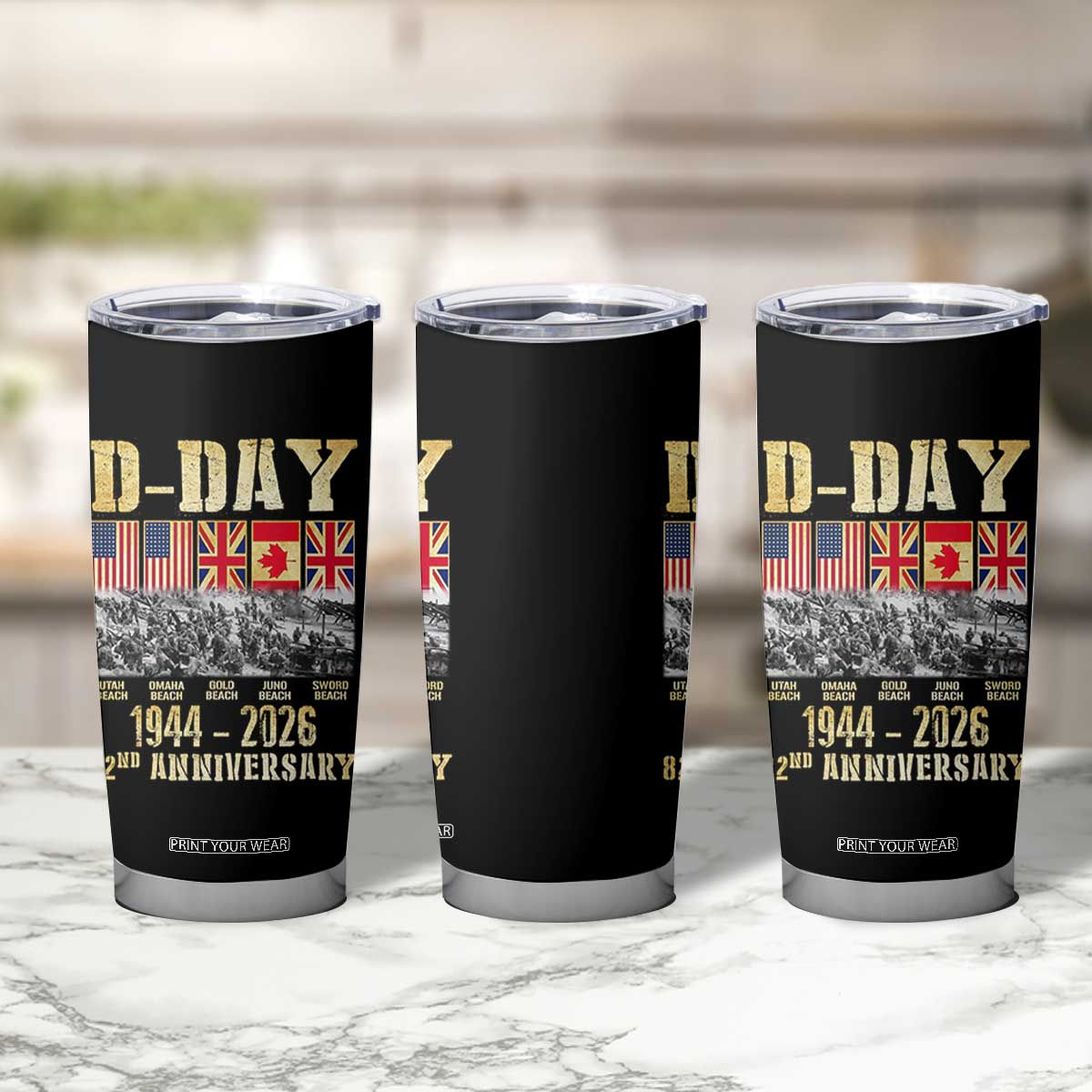 D Day 82nd Anniversary Honor History Normandy WWII Tumbler Cup TS11 Print Your Wear