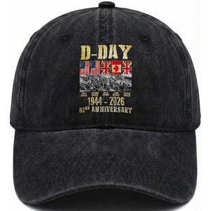 D Day 82nd Anniversary Honor History Normandy WWII Washed Cotton Baseball Cap TS11 Print Your Wear