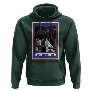 The 4th Of July Hoodie Vintage Tarot Card Dark Magic USA Fireworks TS11 Dark Forest Green Print Your Wear