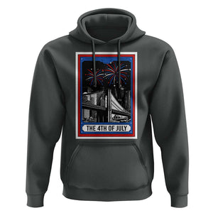 The 4th Of July Hoodie Vintage Tarot Card Dark Magic USA Fireworks TS11 Dark Heather Print Your Wear