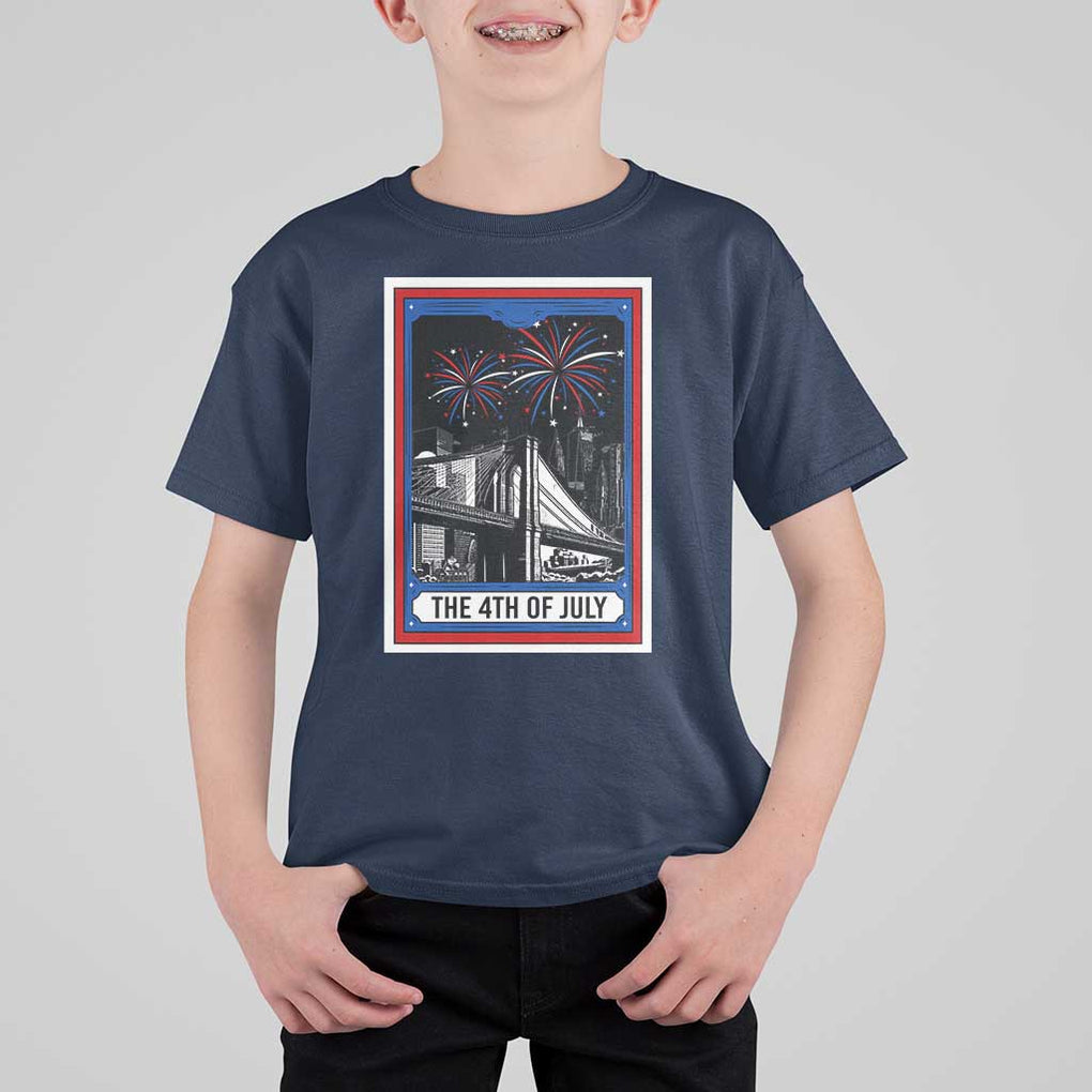 The 4th Of July T Shirt For Kid Vintage Tarot Card Dark Magic USA Fireworks TS11 Navy Print Your Wear