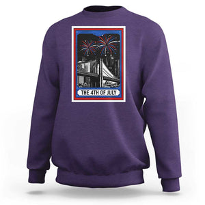 The 4th Of July Sweatshirt Vintage Tarot Card Dark Magic USA Fireworks TS11 Purple Print Your Wear