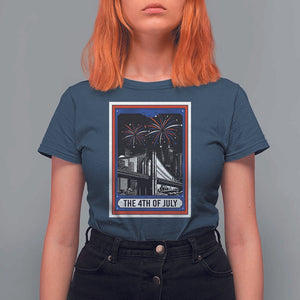 The 4th Of July T Shirt For Women Vintage Tarot Card Dark Magic USA Fireworks TS11 Navy Print Your Wear