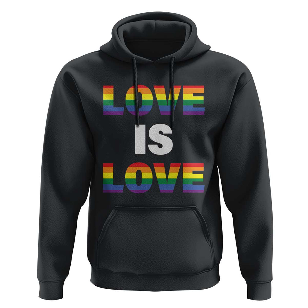 LGBTQ Hoodie Love Is Love Rainbow Gay Pride Queer TS11 Black Print Your Wear