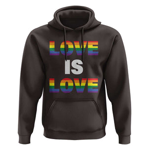 LGBTQ Hoodie Love Is Love Rainbow Gay Pride Queer TS11 Dark Chocolate Print Your Wear