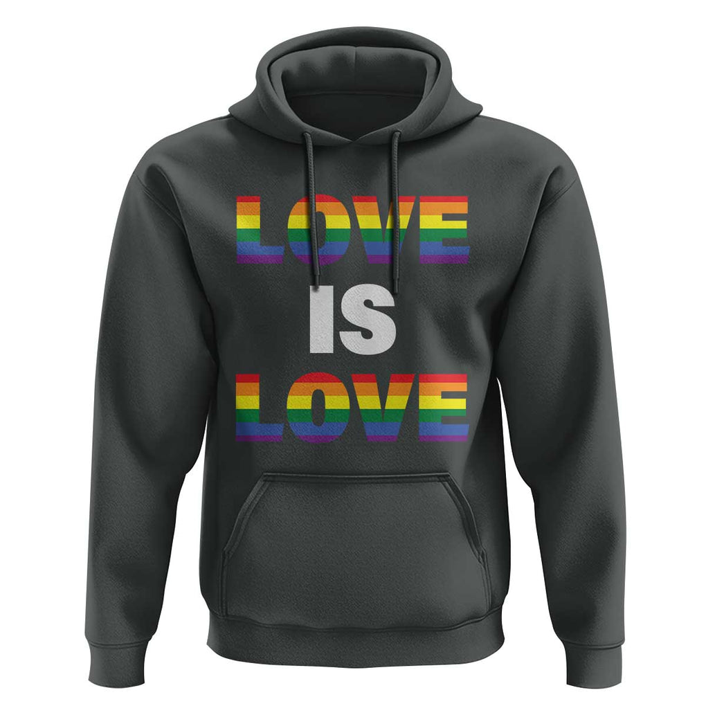 LGBTQ Hoodie Love Is Love Rainbow Gay Pride Queer TS11 Dark Heather Print Your Wear