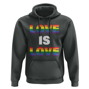 LGBTQ Hoodie Love Is Love Rainbow Gay Pride Queer TS11 Dark Heather Print Your Wear