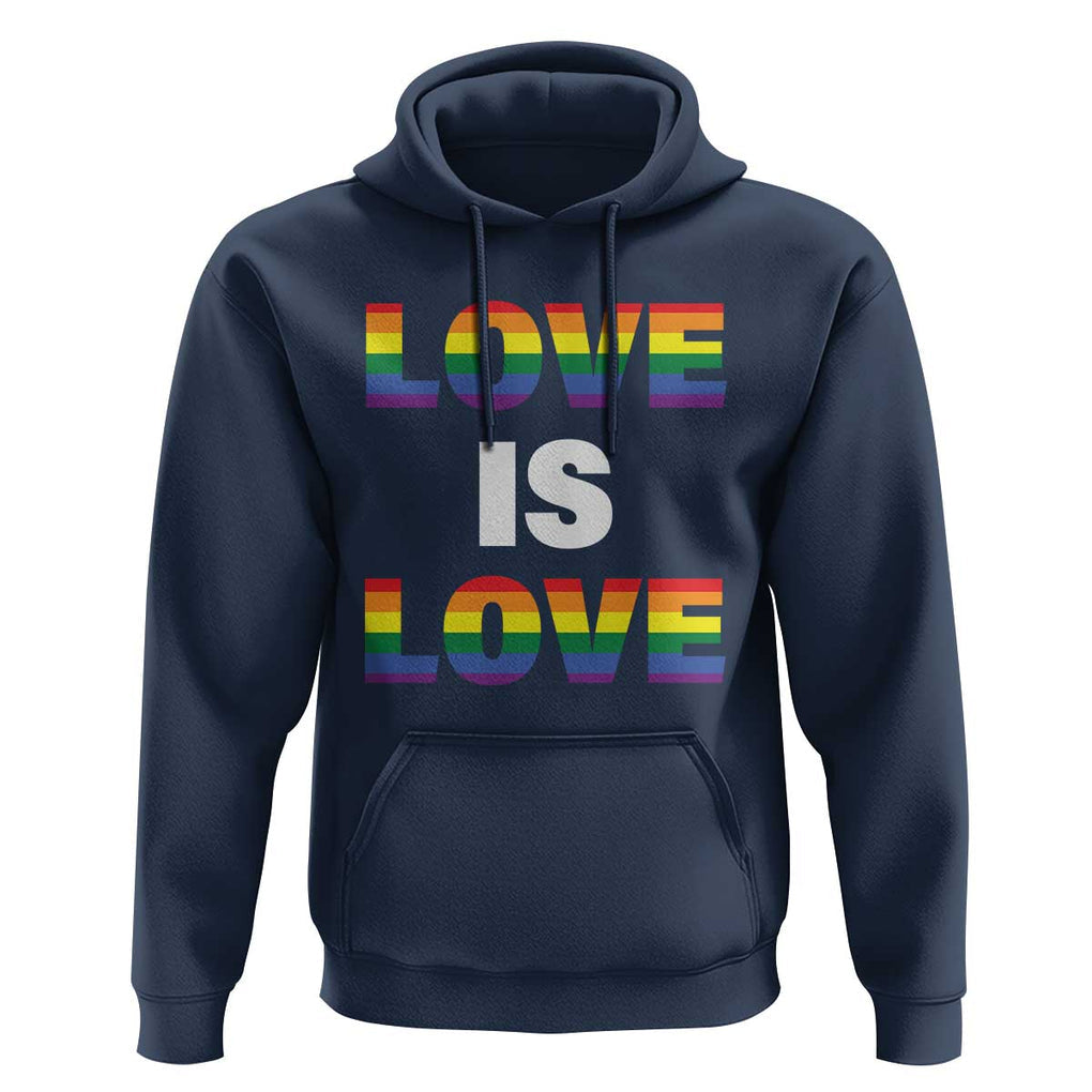LGBTQ Hoodie Love Is Love Rainbow Gay Pride Queer TS11 Navy Print Your Wear