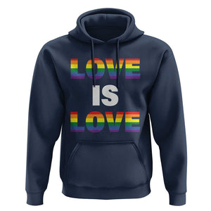 LGBTQ Hoodie Love Is Love Rainbow Gay Pride Queer TS11 Navy Print Your Wear